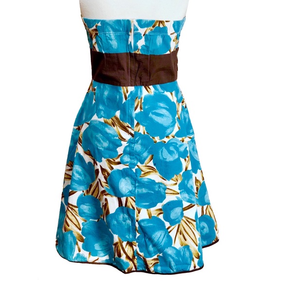 Speechless Blue Floral Strapless Fit & Flare Dress - Picture 5 of 8